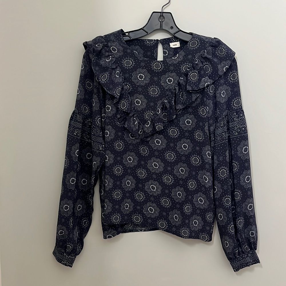 WARM Penelope Navy Silk Blouse